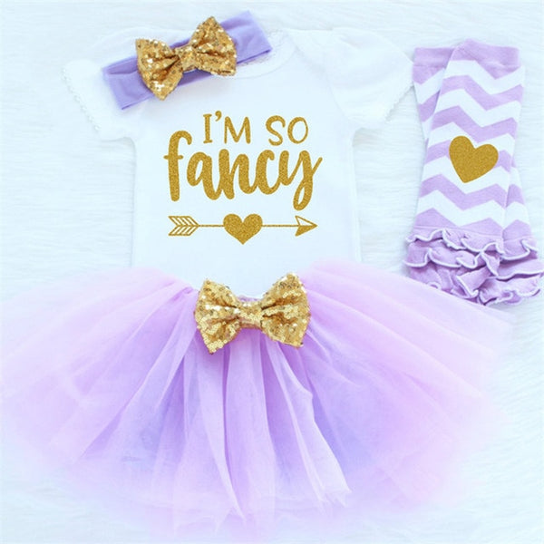 Baby Girls 1st Birthday Baby Bodysuit Romper+Tutu Skirt Outfits Infant Clothing Sets Baby Born Christening Gifts