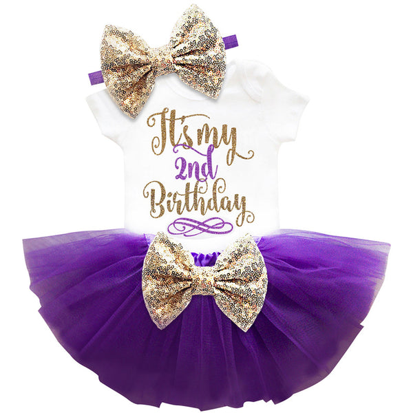 Two Year Baby Sets Newborn Baby Girl 1st 2nd Birthday Cake Smash Outfit Toddler Girl Little Bebes Infant Party Wear Kids Clothes