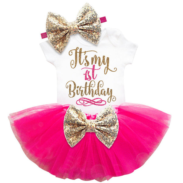Two Year Baby Sets Newborn Baby Girl 1st 2nd Birthday Cake Smash Outfit Toddler Girl Little Bebes Infant Party Wear Kids Clothes