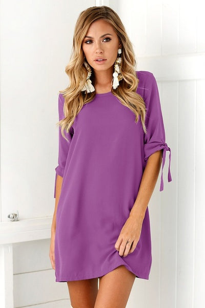 Summer Autumn New Women casual Beam sleeve Chiffon O neck Dress long Dresses