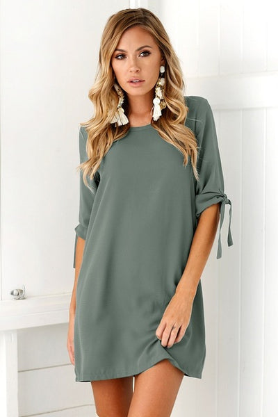 Summer Autumn New Women casual Beam sleeve Chiffon O neck Dress long Dresses