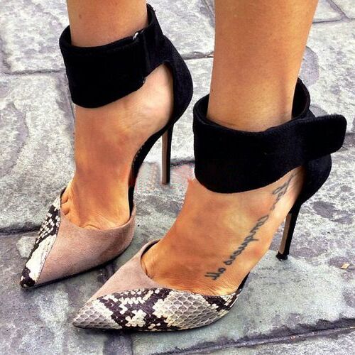 Serpentine Sexy Women High Heels Ankle Hook-Loop Pointed Toe Stiletto Pumps Woman Shoes