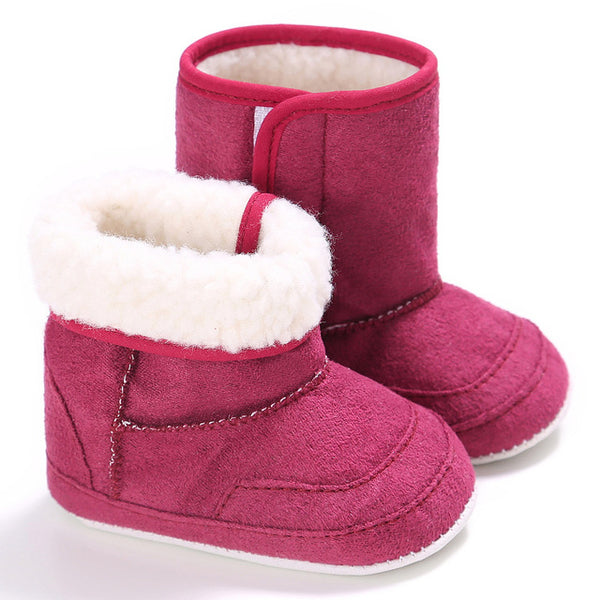 Winter Super Warm Newborn Baby Girls First Walkers Shoes Infant Toddler Soft Rubber Soled Anti-slip Boots Booties