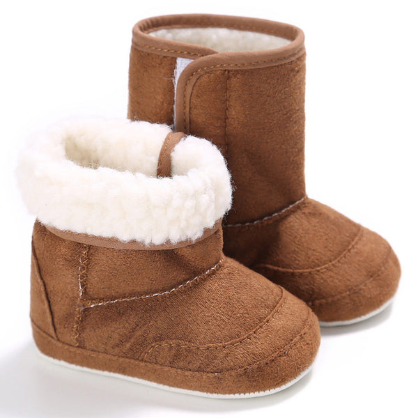 Winter Super Warm Newborn Baby Girls First Walkers Shoes Infant Toddler Soft Rubber Soled Anti-slip Boots Booties