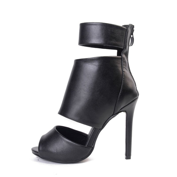 Cut-out Open Toe High-heeled Shoes Woman Sandals Sexy Dress Shoes