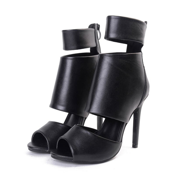 Cut-out Open Toe High-heeled Shoes Woman Sandals Sexy Dress Shoes