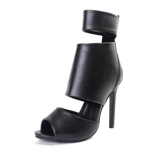 Cut-out Open Toe High-heeled Shoes Woman Sandals Sexy Dress Shoes