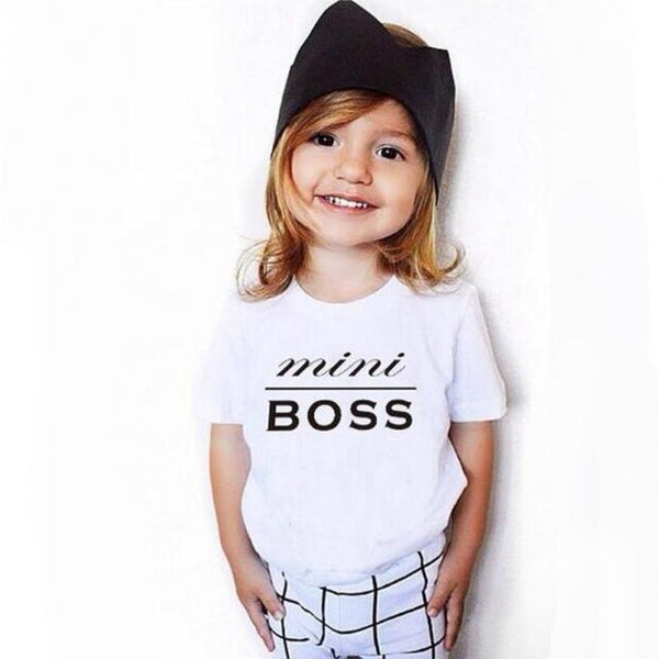 Mother & Daughter "Boss" Letter Print T Shirt