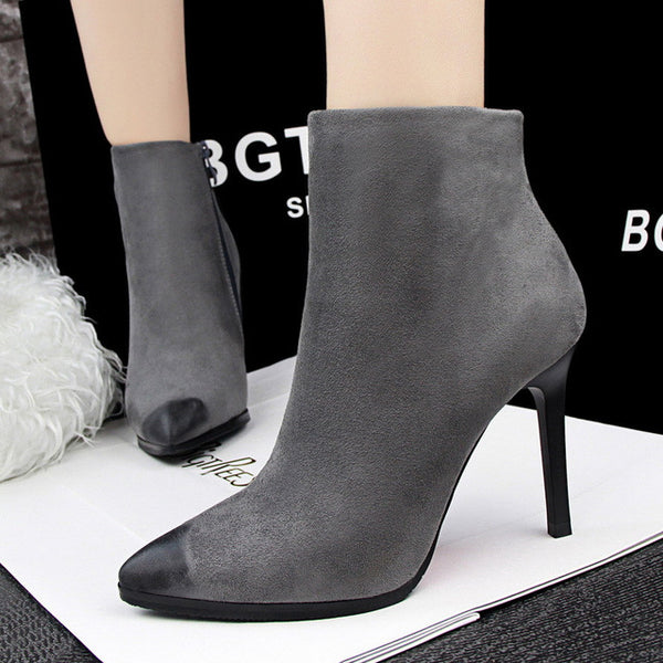 Women Elegant Women Boots Shoes Ankle Boots Pointed Toe Sexy Thin Heels Boots Women's Pumps