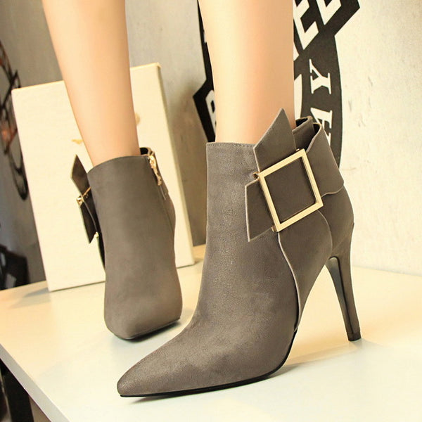 Women Elegant Women Boots Shoes Ankle Boots Pointed Toe Sexy Thin Heels Boots Women's Pumps