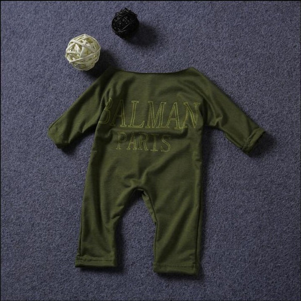 Cute Cotton Newborn Baby Girls Clothing Summer Long Sleeve Off Slash Shoulder Bodysuit