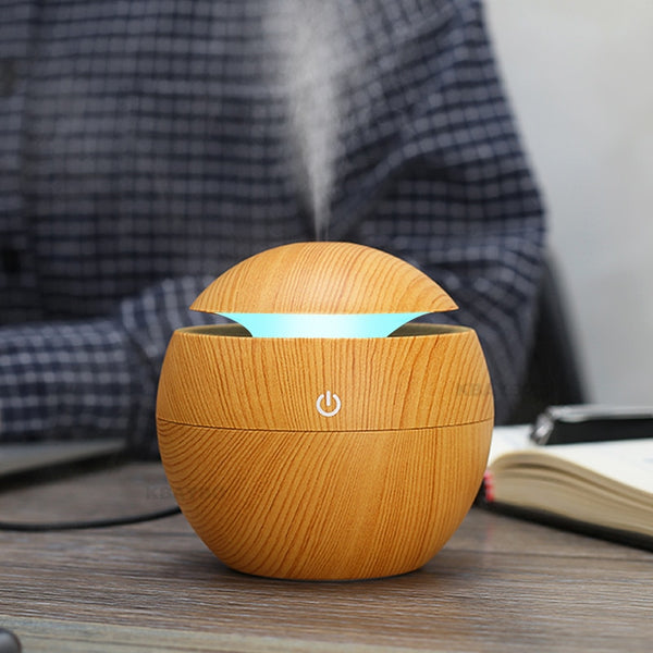 USB Aroma Essential Oil Diffuser Ultrasonic Cool Mist Humidifier Air Purifier 7 Color Change LED Night light for Office Home