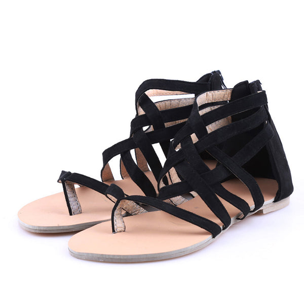 Women Shoes Sandals Comfort Sandals Summer Flip Flops Fashion High Quality Cross Strap Flat Gladiator Sandals