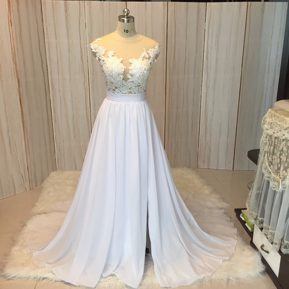Chiffon Beach Wedding Dress Lace Bridal Dresses