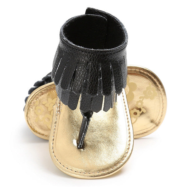 Newborn Summer 17 colors New T style PU Leather sandals Double Tassel Baby Moccasins Anti-slip Baby Infant Girls Sandals