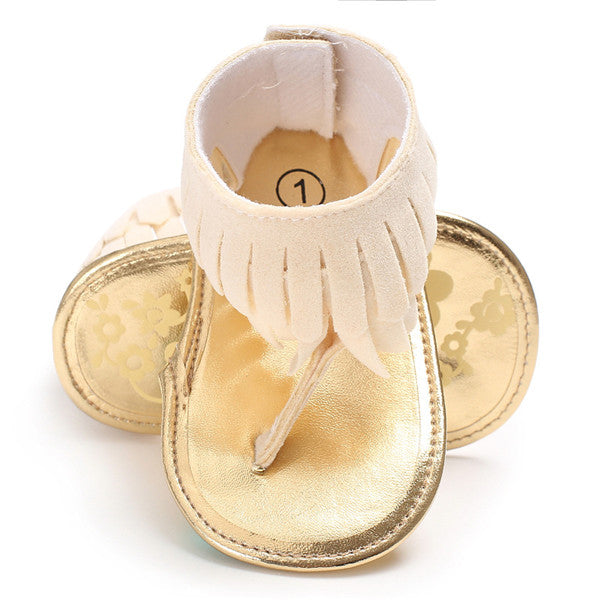 Newborn Summer 17 colors New T style PU Leather sandals Double Tassel Baby Moccasins Anti-slip Baby Infant Girls Sandals
