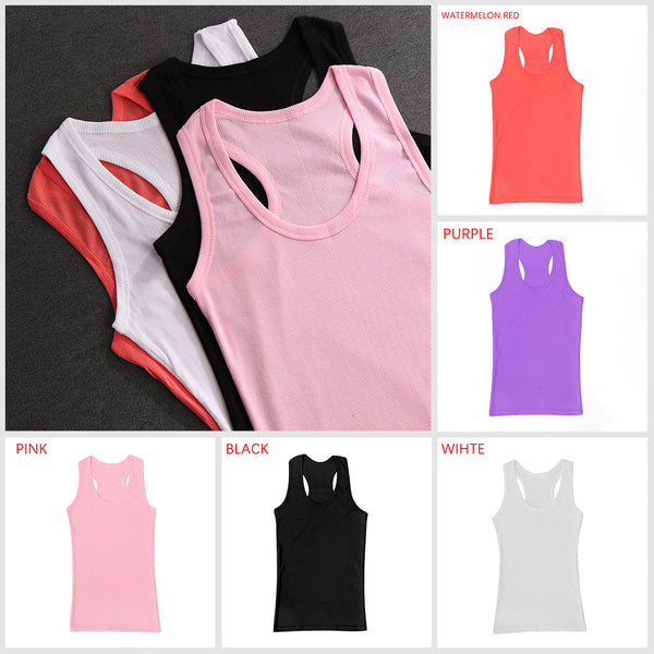 Summer Sexy Low-cut Basic T-shirts Fashion Lady Tank Top Solid Comfortable Cotton Sleeveless Camisole Tops