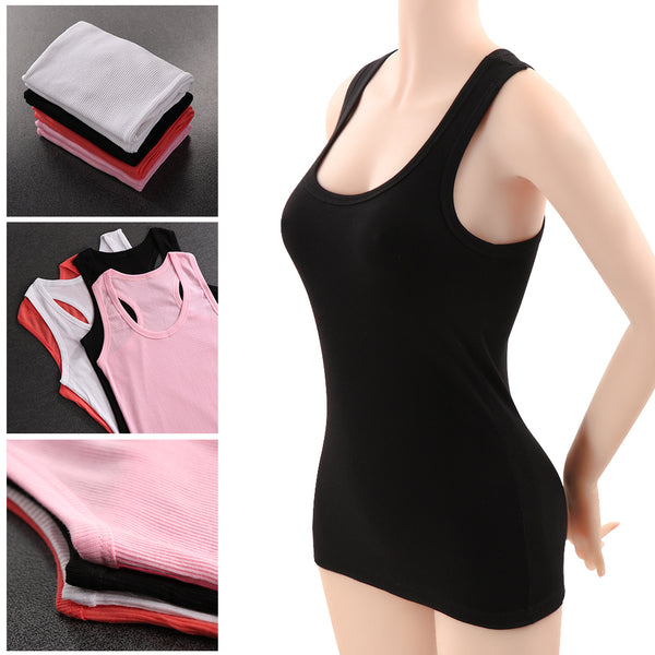Summer Sexy Low-cut Basic T-shirts Fashion Lady Tank Top Solid Comfortable Cotton Sleeveless Camisole Tops