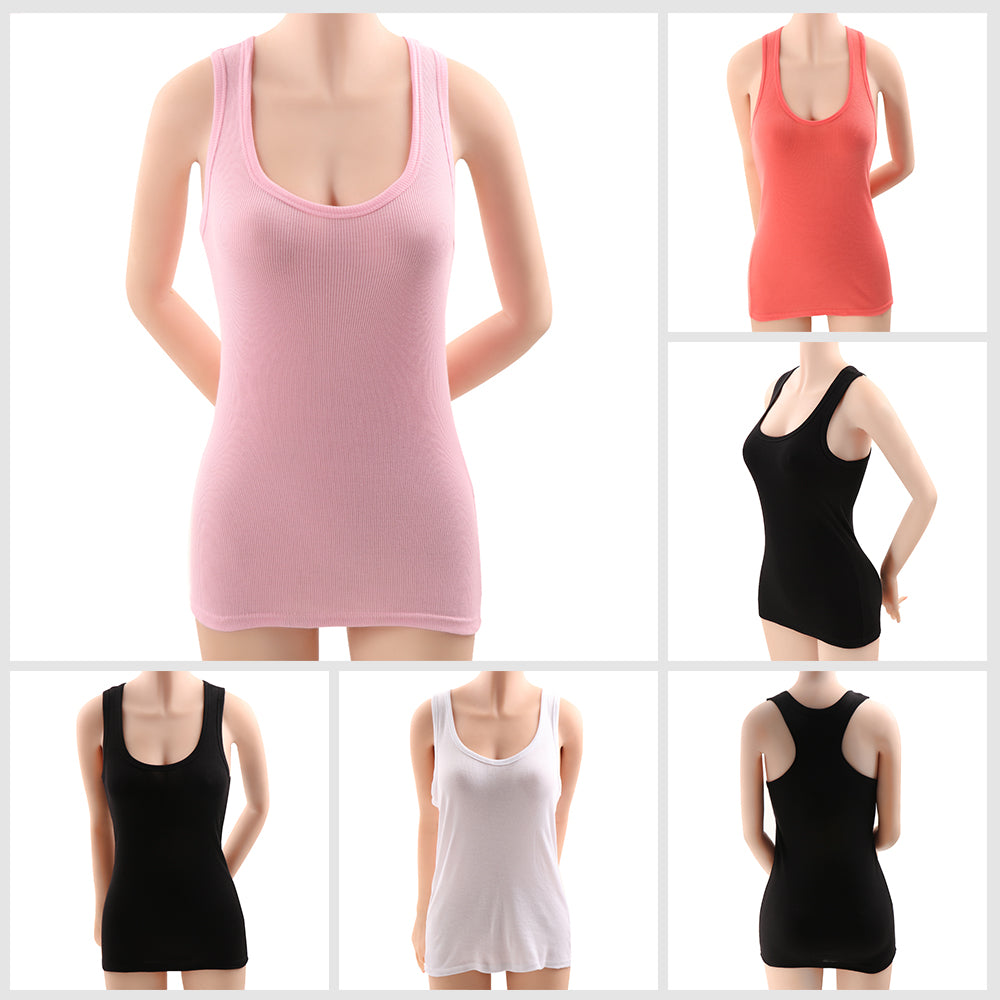 Summer Sexy Low-cut Basic T-shirts Fashion Lady Tank Top Solid