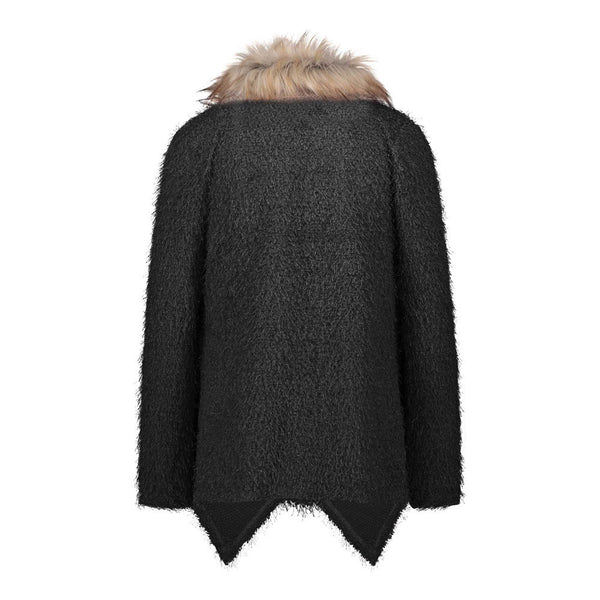Fashion Luxury Women Knit Faux Fur Long Sleeve Coat Tops Cardigan Sweaters Parka Outerwear Ladies Spring Coat