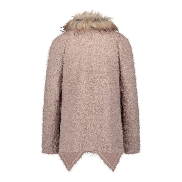 Fashion Luxury Women Knit Faux Fur Long Sleeve Coat Tops Cardigan Sweaters Parka Outerwear Ladies Spring Coat