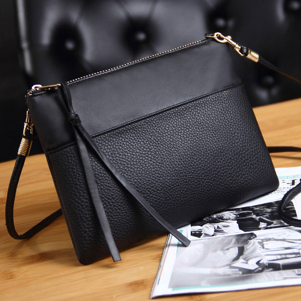 Women's Clutch Black Crossbody Enveloped Shaped Small Messenger Shoulder Bag
