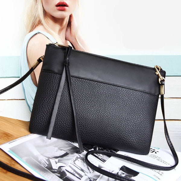 Women's Clutch Black Crossbody Enveloped Shaped Small Messenger Shoulder Bag