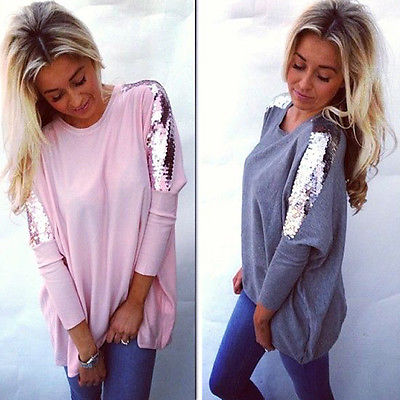 Women Hem Loose Long Sleeve Blouse Casual Solid Tunic Shirts Casual Tops