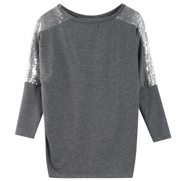 Women Hem Loose Long Sleeve Blouse Casual Solid Tunic Shirts Casual Tops