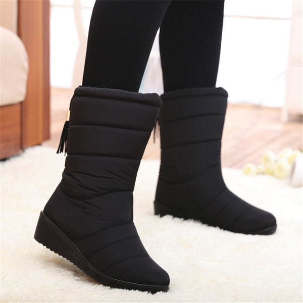 Women Down Winter Boots Waterproof Warm Fur Ankle Snow Boots