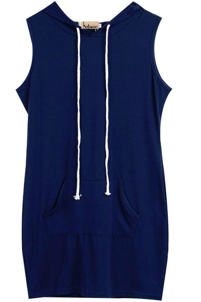 Women Ladies Dress Sleeveless Hoodies Jumper Top Short Mini Casual Dress