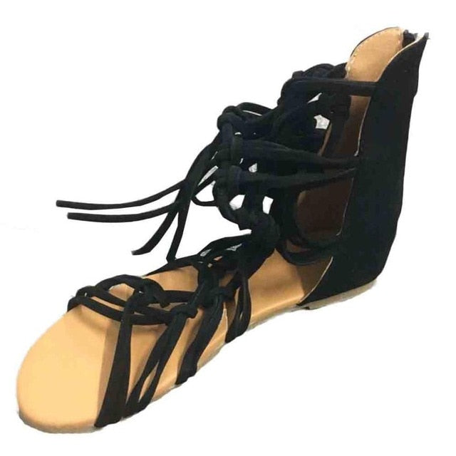 Women Bohemian Casual Open Toe Lace Up Gladiator Sandal Shoes