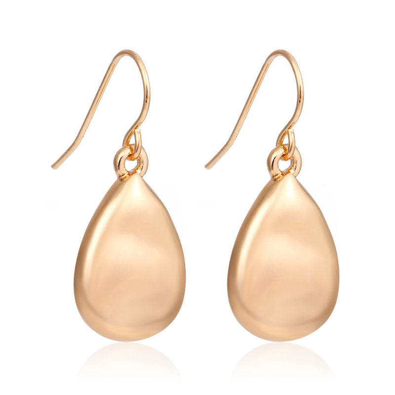 Gold Earrings Fashion Design Water Drop Shaped Gold-color Pendant Chunky Vintage Statement Dangle Earrings