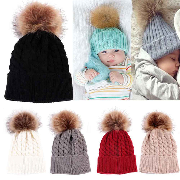 Winter Baby Kids Hat for Girl Boy Cap Cute Hats Knitted Wool Autumn Newborn Children Hats
