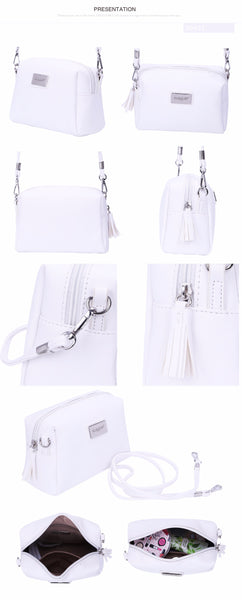Women Messenger PU Solid Flap Crossbody Bag Purse Shoulder Bag