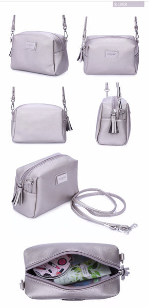 Women Messenger PU Solid Flap Crossbody Bag Purse Shoulder Bag