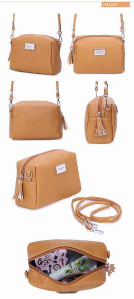 Women Messenger PU Solid Flap Crossbody Bag Purse Shoulder Bag