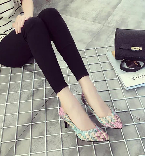 Woman Spring Retro Pointed Heels