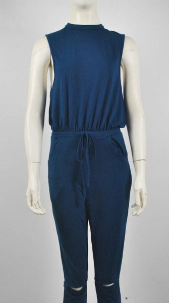 Sexy Women Jumpsuits Sleeveless Drawstring Hollowed-out Sexy Jumpsuits