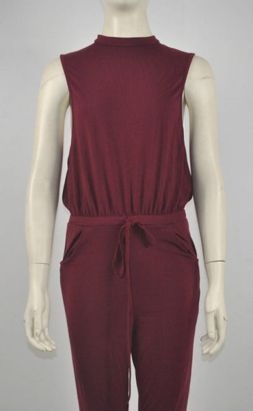 Sexy Women Jumpsuits Sleeveless Drawstring Hollowed-out Sexy Jumpsuits