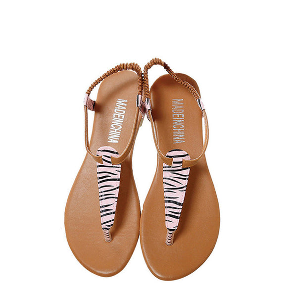 Women Fashion Summer Flat Flip Flops Sandals Leopard Bohemia Shoes