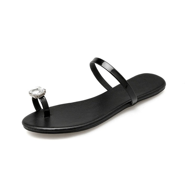 Crystal Rhinestone Women Flats Summer Sandals Fashion Flip Flops