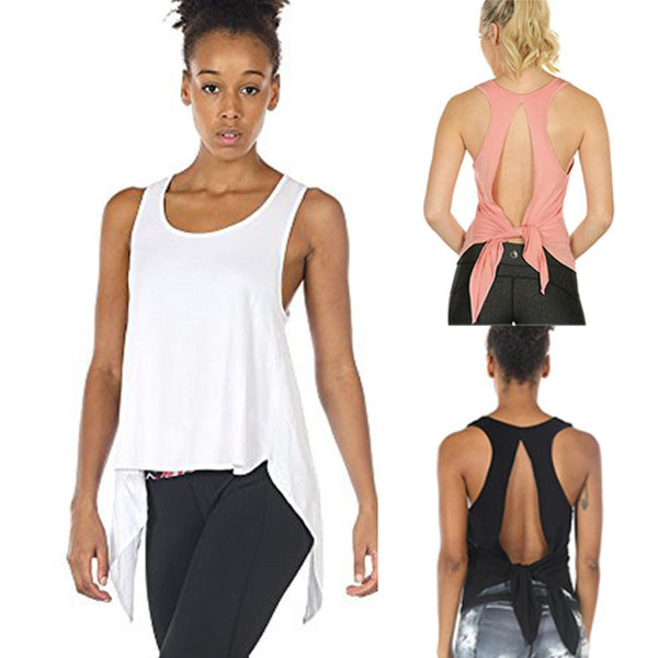 Women Sexy Tops Racerback Tank Top Backless Sleeveless Blouse