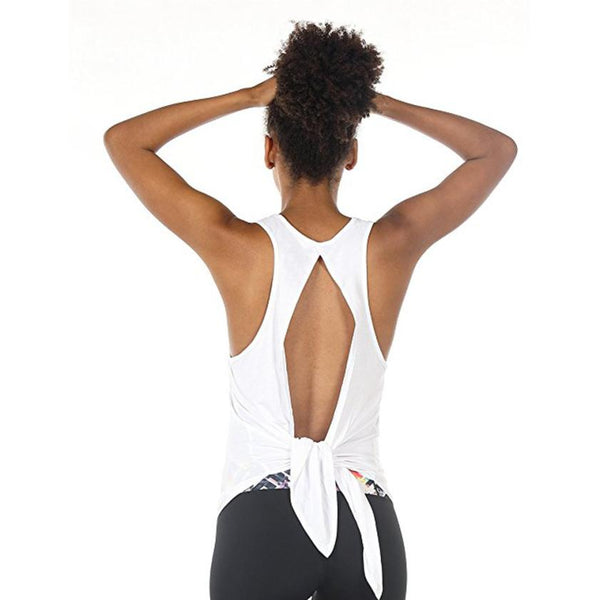 Women Sexy Tops Racerback Tank Top Backless Sleeveless Blouse