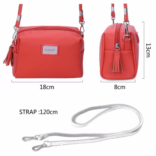 Women Messenger PU Solid Flap Crossbody Bag Purse Shoulder Bag