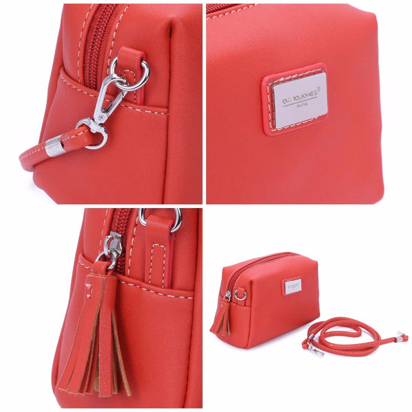 Women Messenger PU Solid Flap Crossbody Bag Purse Shoulder Bag