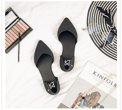Jelly Sexy Flat Pointed Toe Waterproof Slip Shoes Sandals