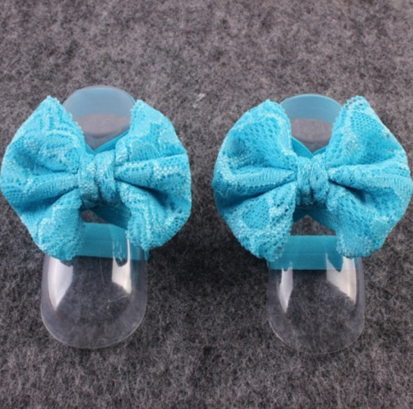 Newborn Baby Shoes Mini Flower Foot Crib Foot Anklet Lace Bowknot Chain Accessories For Child Sandals