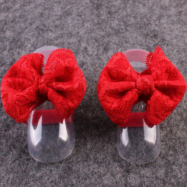 Newborn Baby Shoes Mini Flower Foot Crib Foot Anklet Lace Bowknot Chain Accessories For Child Sandals