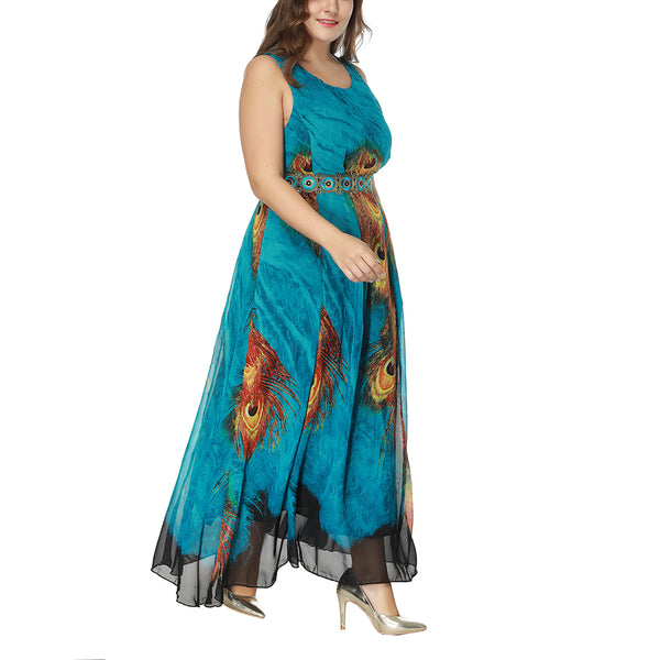 Woman Long Chiffon Plus Size Spring Summer Fashion Dress